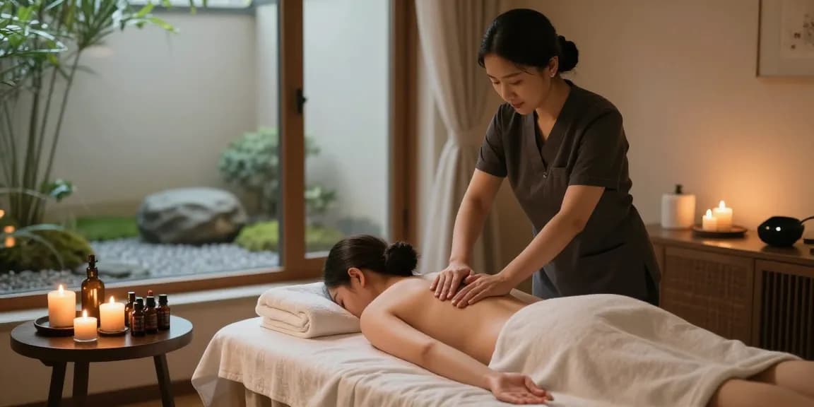 Relaxing Swedish massage in serene spa environment highlighting 영등포스웨디시.