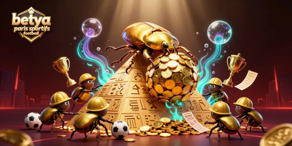 Experience thrilling action with betya paris sportifs football as golden beetles engage in sports betting.