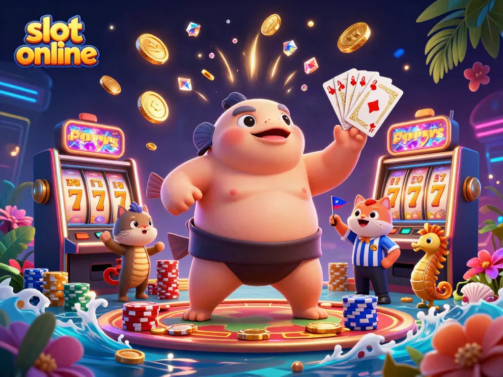 Experience thrilling slot online action in a vibrant underwater casino atmosphere with charming characters.