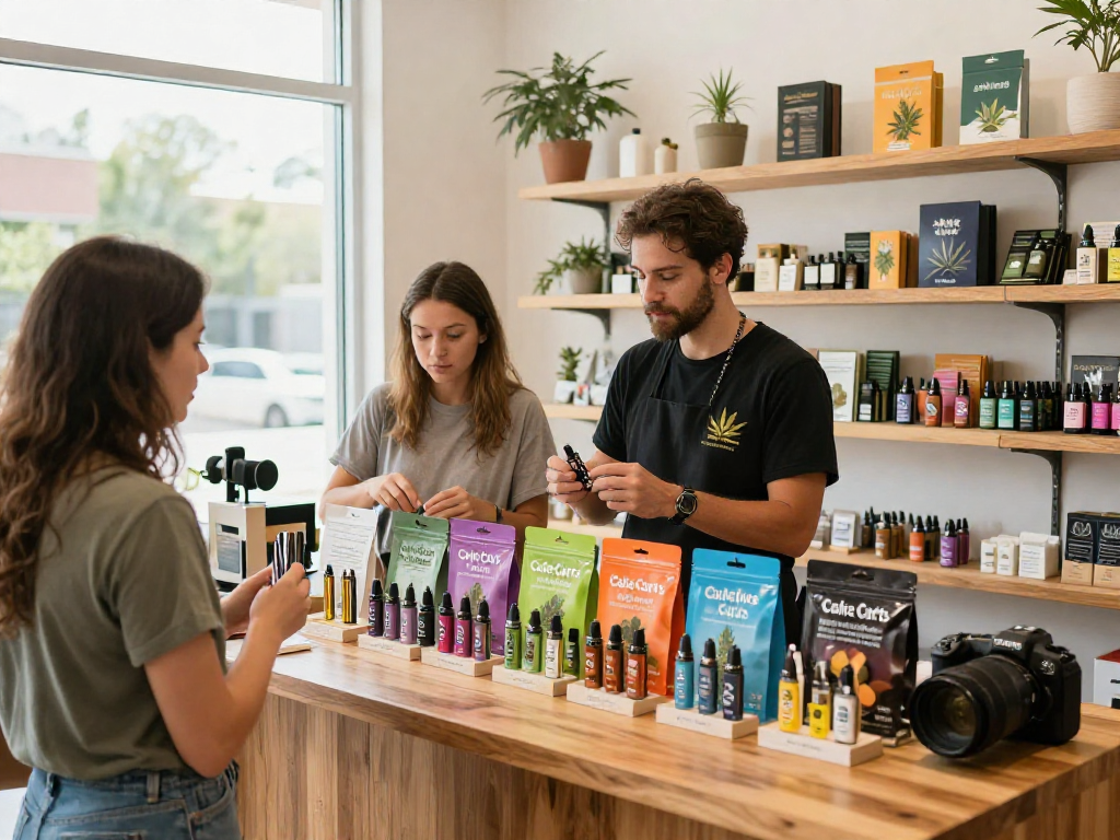 Discover premium Cakes cart options at the dispensary, featuring vibrant displays and expert assistance.