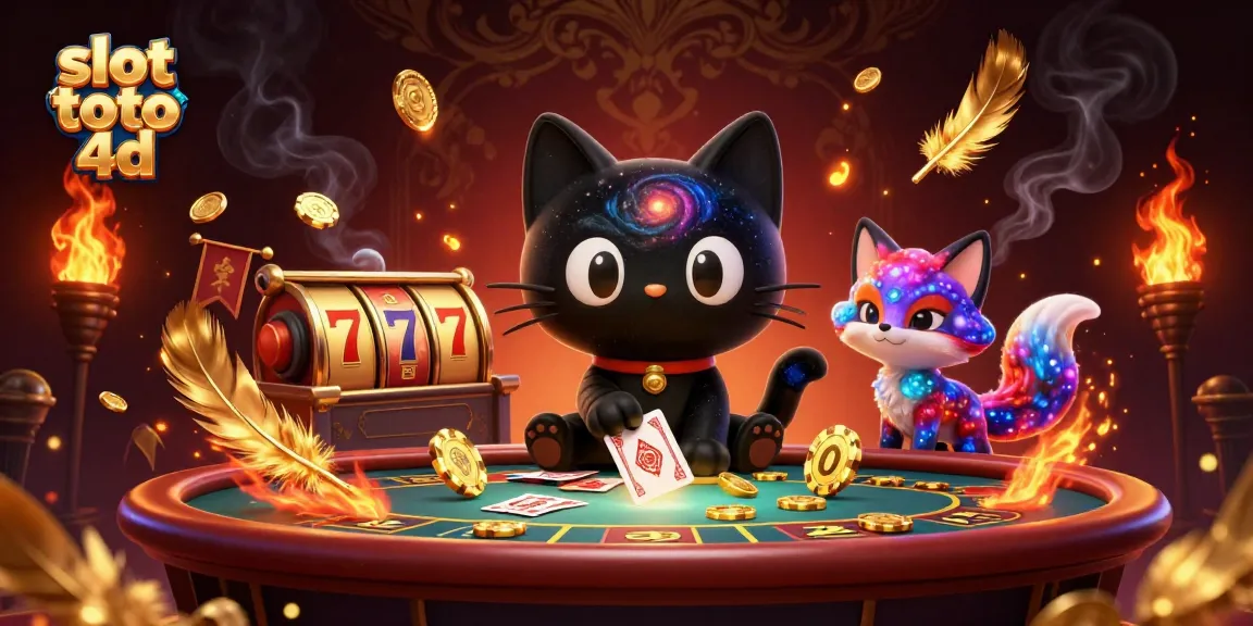 Play exciting slot toto 4d with a cosmic twist featuring a gravitating black hole cat.