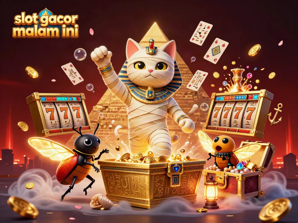 Temukan slot gacor malam ini dengan mumi kucing dan simbol keberuntungan di kasino piramida