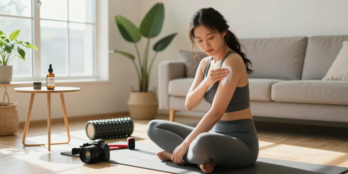 Cannabis delivery products including CBD oil and topical cream enhancing wellness during post-workout recovery.