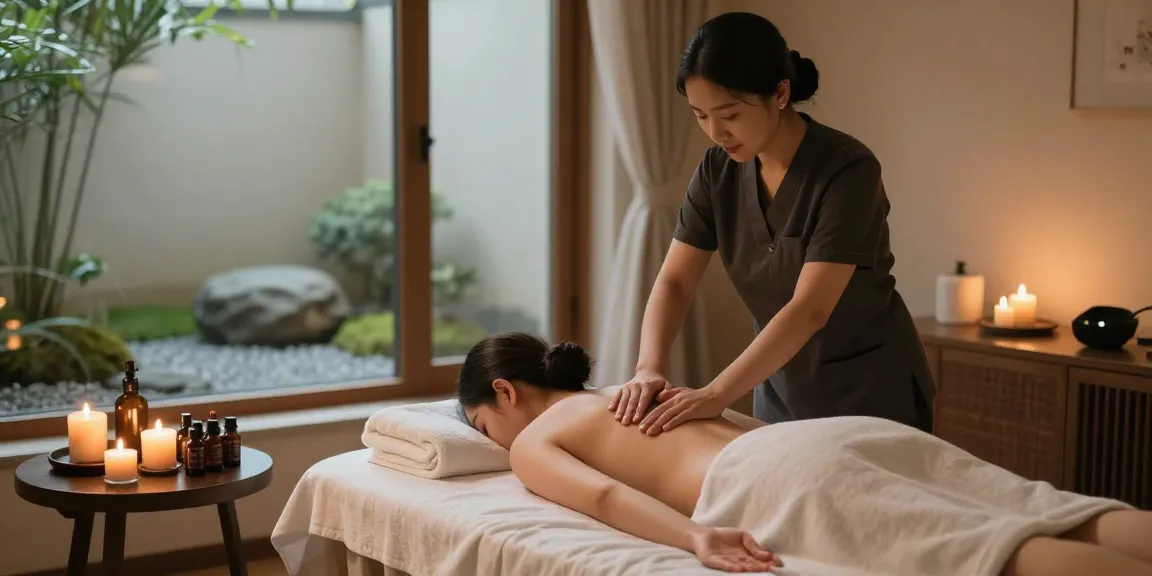 Relaxing Swedish massage in serene spa environment highlighting 영등포스웨디시.