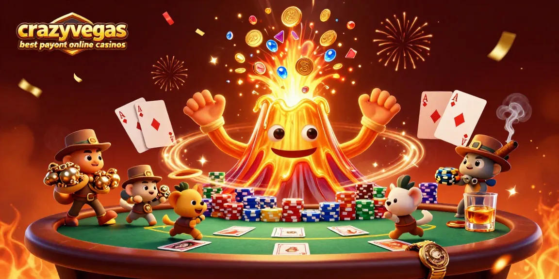 Experience the excitement at crazyvegas best payout online casinos with vibrant treasures and poker elements.