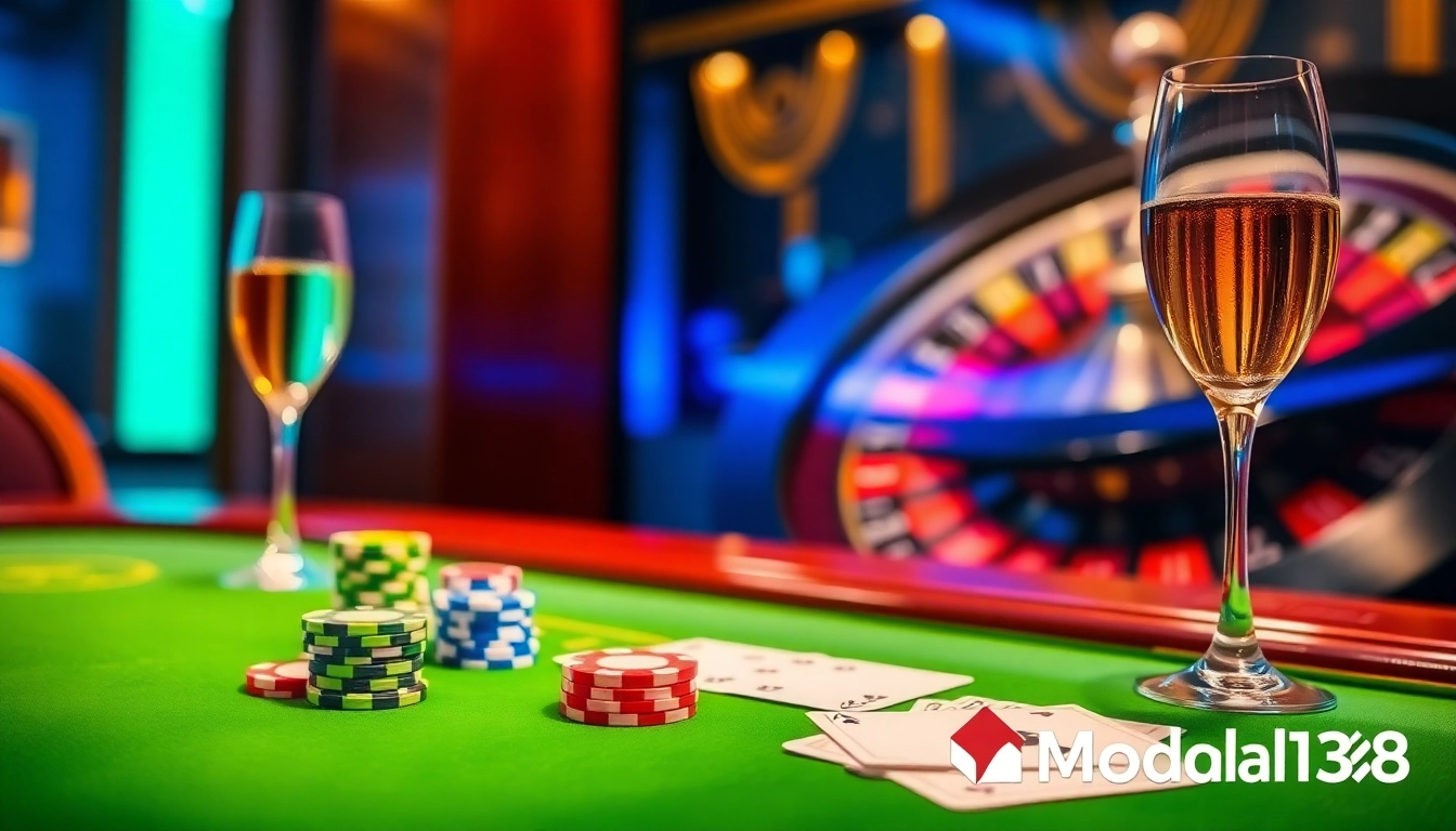 Engage in thrilling gameplay with casino elements showcasing Daftar Modal138's vibrant offerings.
