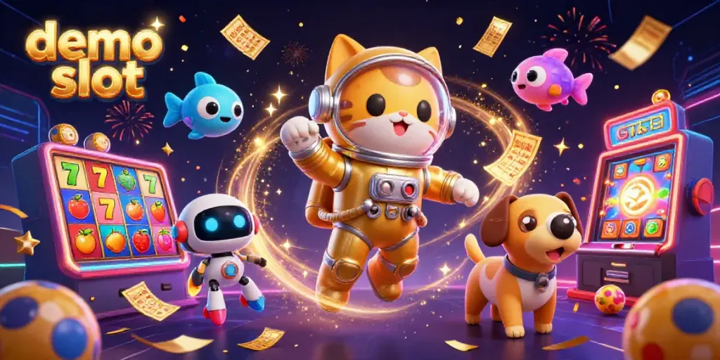 Memainkan slot demo dengan astronaut kucing dan robot anjing di antara jackpot dan simbol slot