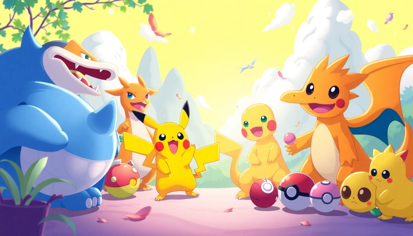 Colorful Pokemon SVG collection featuring iconic characters and crafting elements.