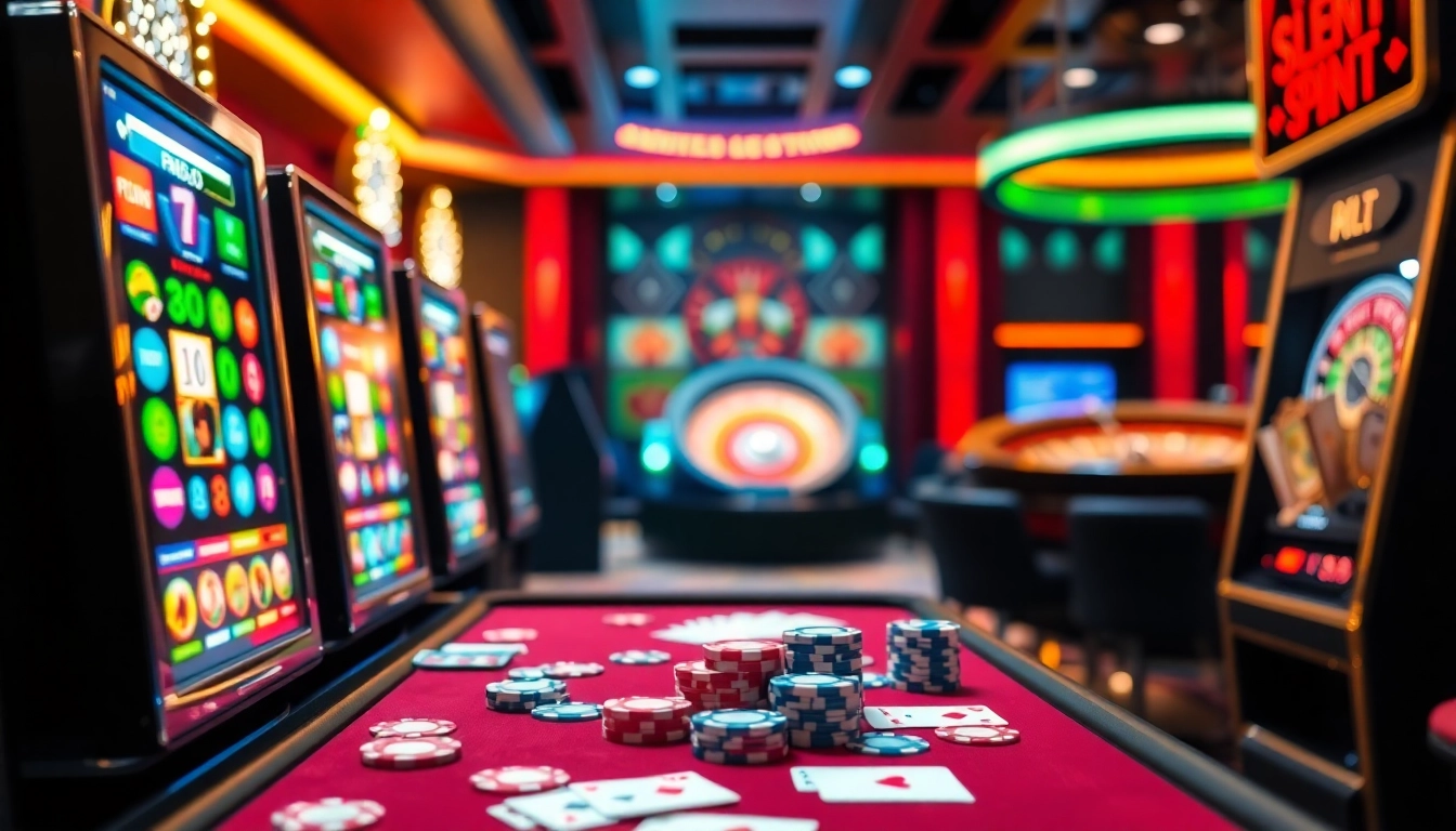 Players enjoy a thrilling pen4d slot game experience at a luxurious casino.