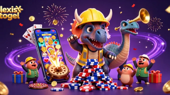 Celebrate wins with alexistogel's lively 3D illustration of gaming excitement and action.